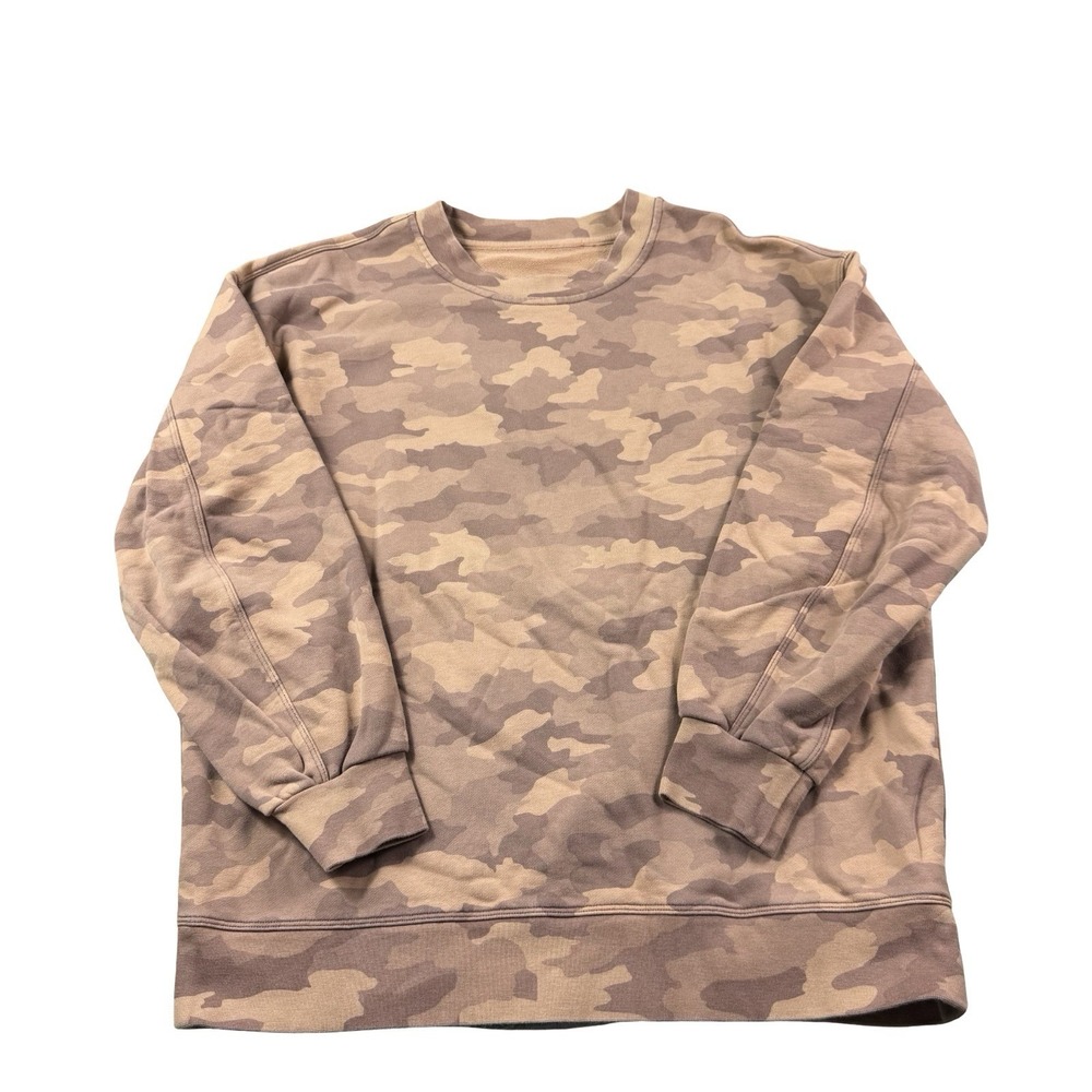 Lululemon Brown Camo Perfectly Oversized Womens Crewneck Sweater Size 6